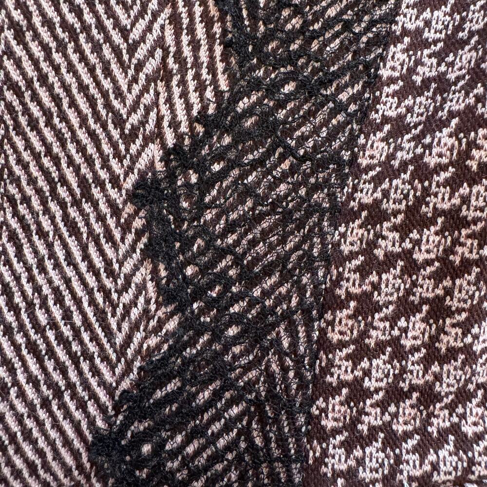 Marc Cain Houndstooth Herringbone Button Up Lace … - image 5